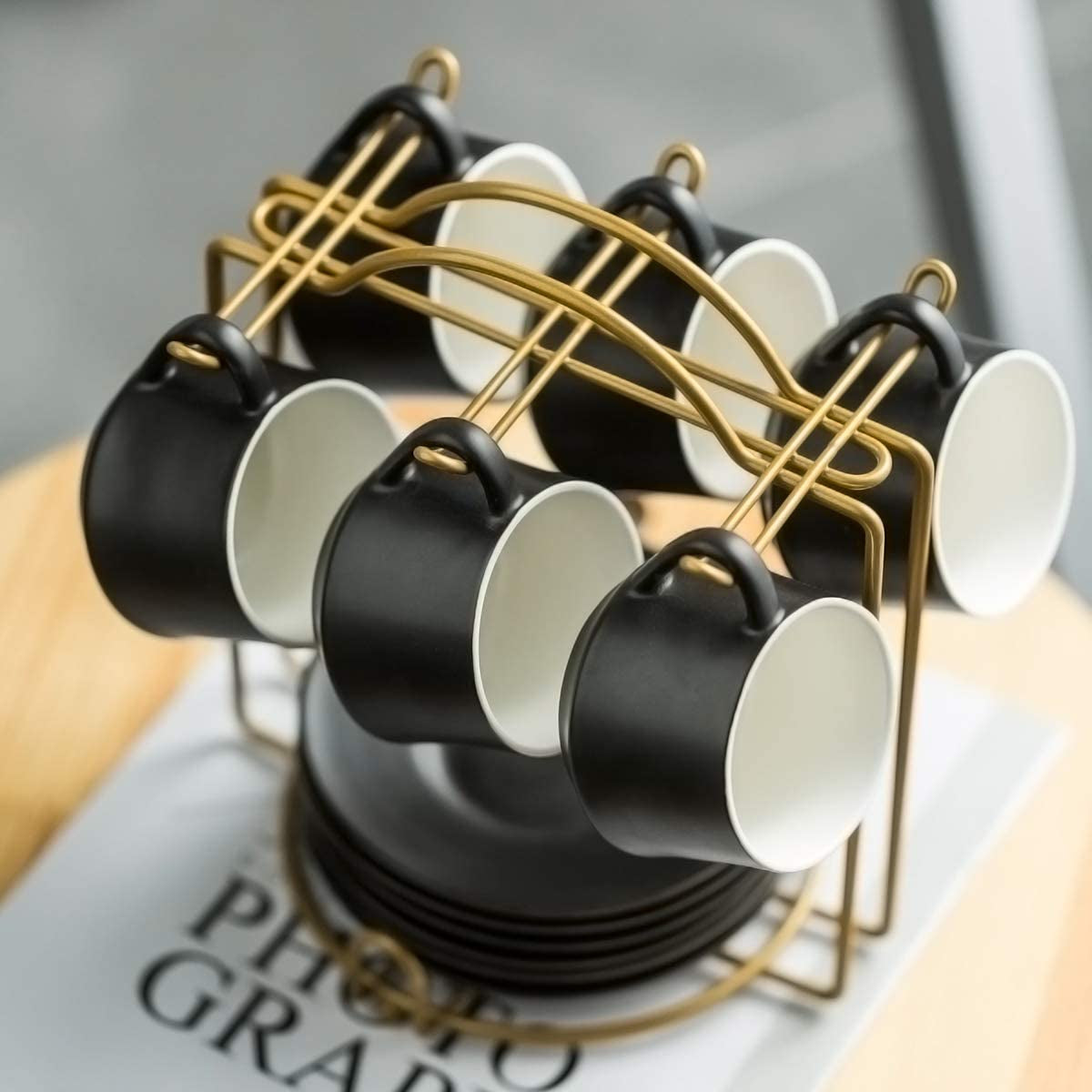 Coffee Espresso Cups and Cup Holder