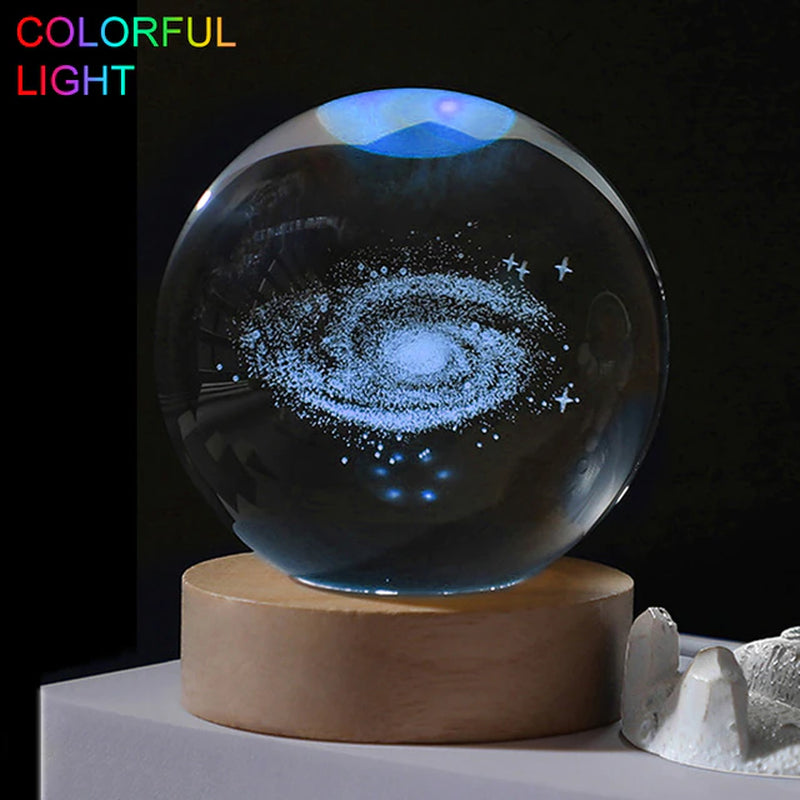 Crystal Engraved Solar System Ball