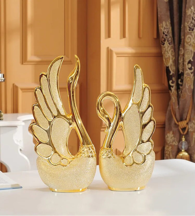 Swan Lovers Porcelain Animal Figurines