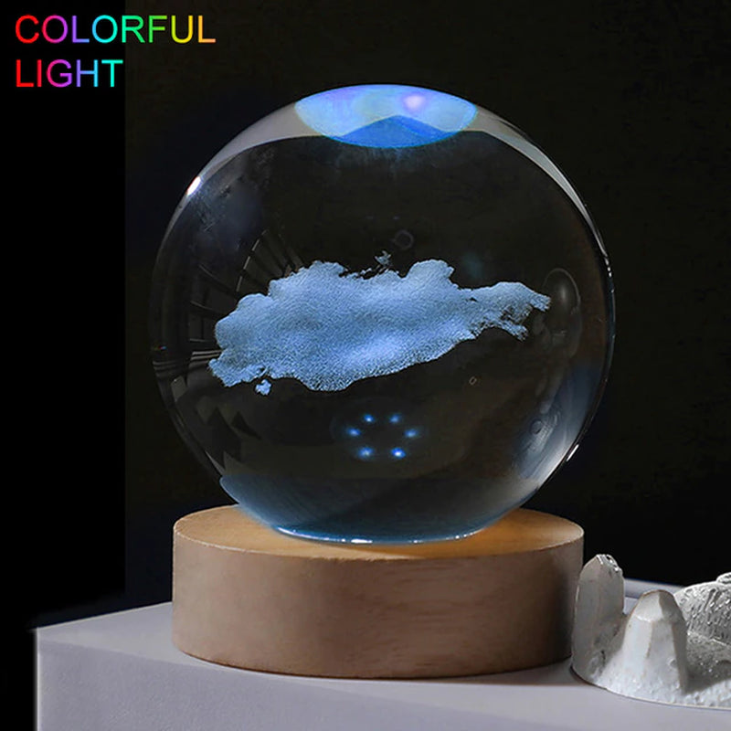 Crystal Engraved Solar System Ball