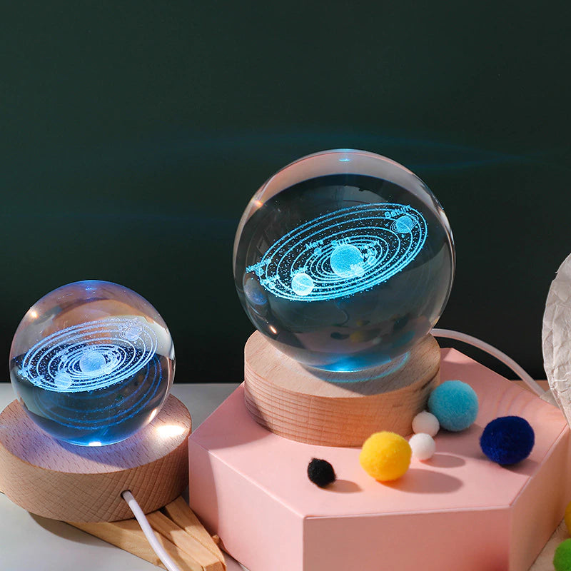 Crystal Engraved Solar System Ball
