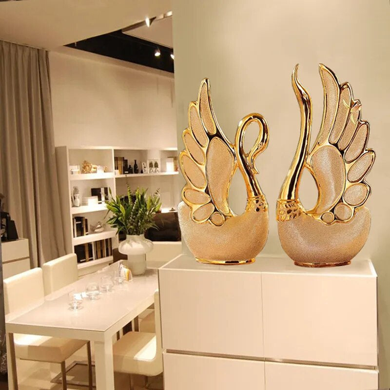 Swan Lovers Porcelain Animal Figurines