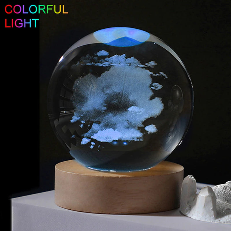 Crystal Engraved Solar System Ball