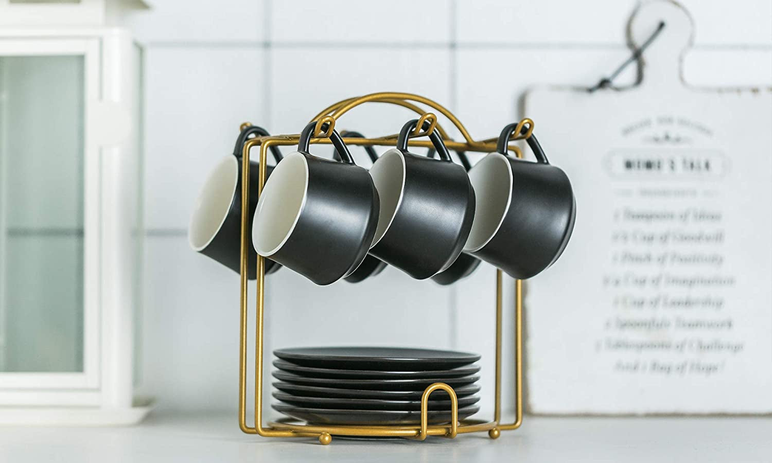 Coffee Espresso Cups and Cup Holder