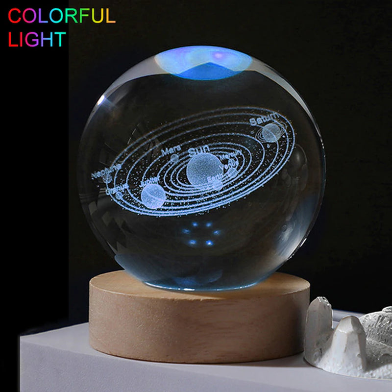 Crystal Engraved Solar System Ball