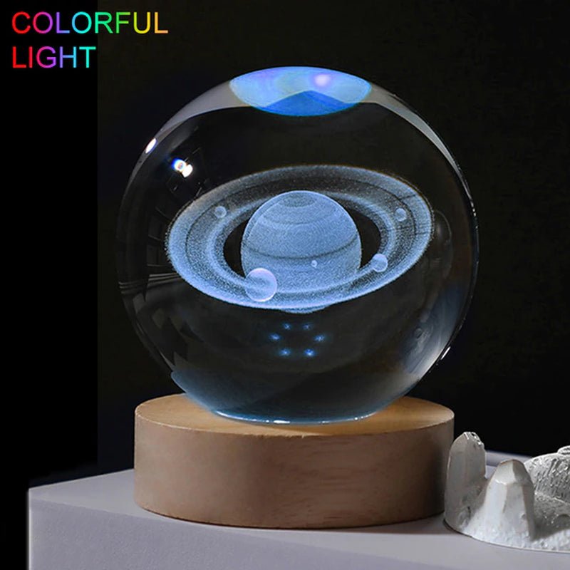 Crystal Engraved Solar System Ball
