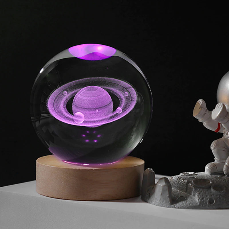 Crystal Engraved Solar System Ball