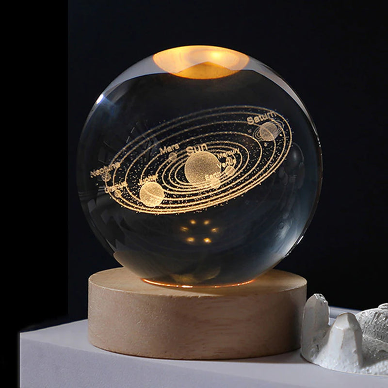 Crystal Engraved Solar System Ball