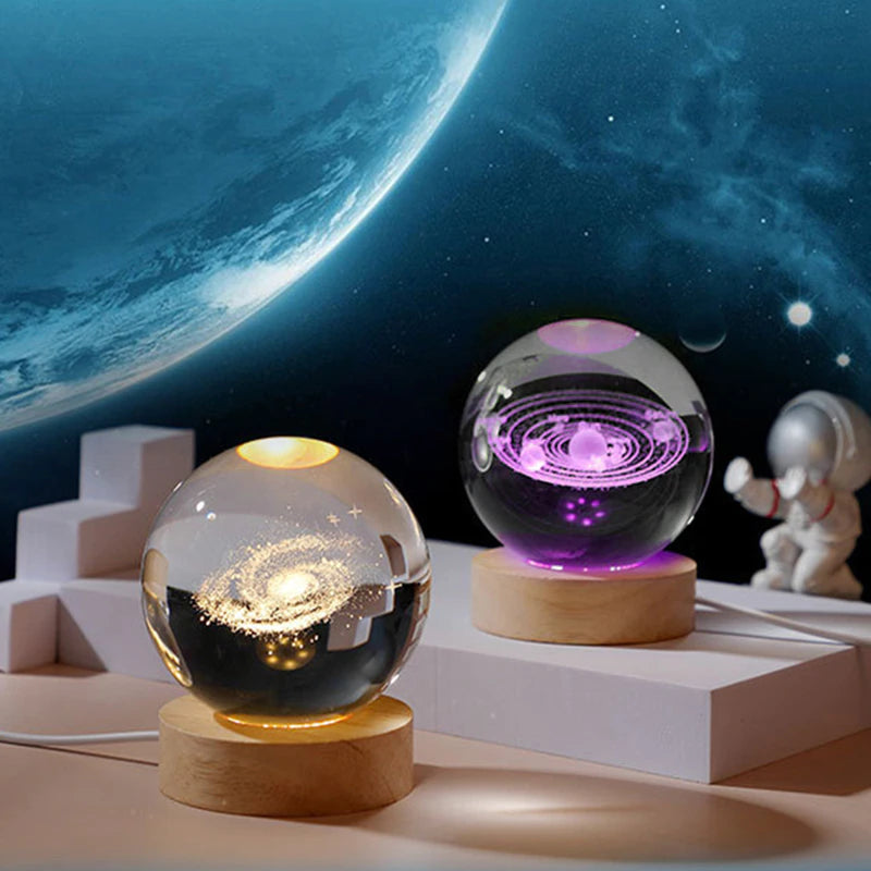Crystal Engraved Solar System Ball