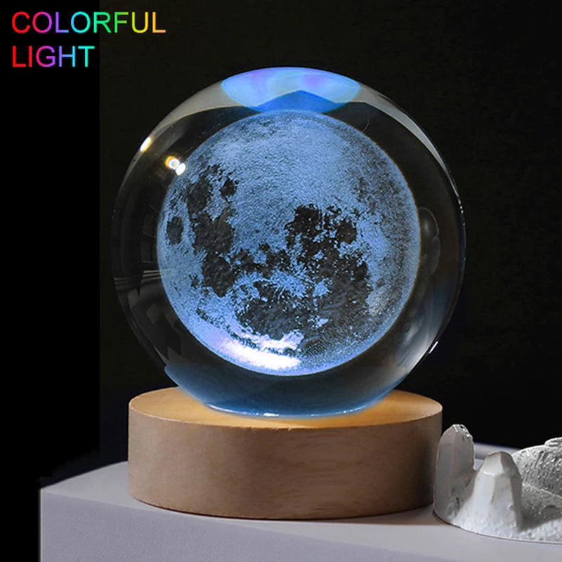 Crystal Engraved Solar System Ball