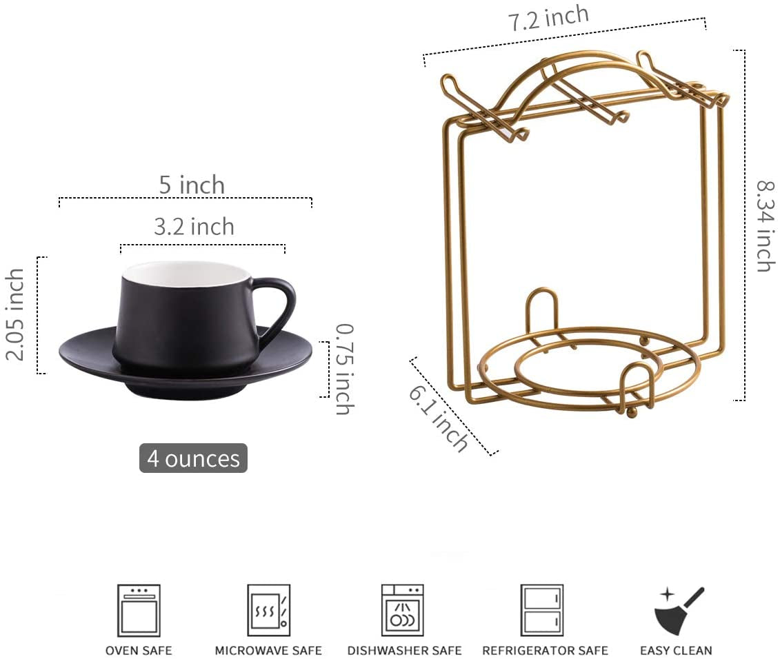 Coffee Espresso Cups and Cup Holder